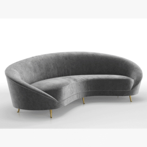 Luna Noir Curved Velvet Sofa