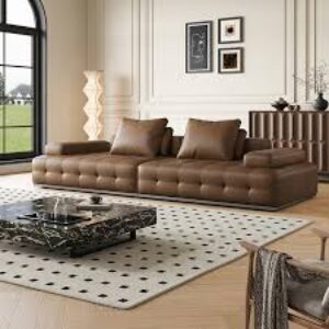 Royal Comfort Tufted Leather Sofa