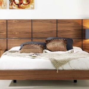 Gridline Walnut Platform Bed