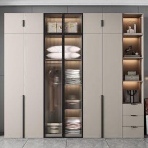 LuxeVista Glass Display Wardrobe